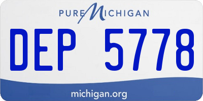 MI license plate DEP5778