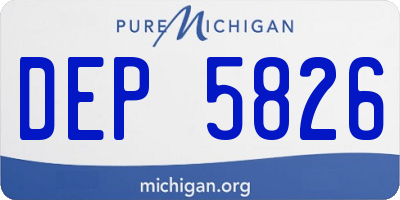 MI license plate DEP5826