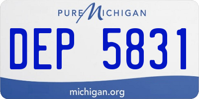 MI license plate DEP5831