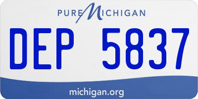 MI license plate DEP5837