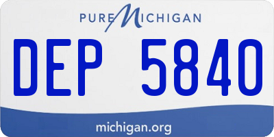 MI license plate DEP5840