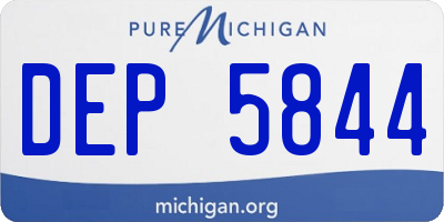 MI license plate DEP5844