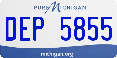 MI license plate DEP5855