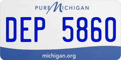 MI license plate DEP5860