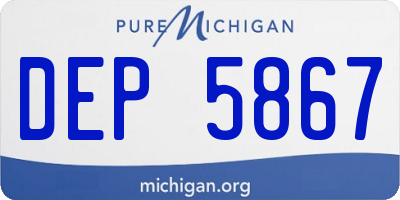 MI license plate DEP5867