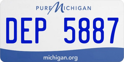 MI license plate DEP5887