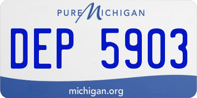 MI license plate DEP5903