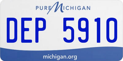 MI license plate DEP5910