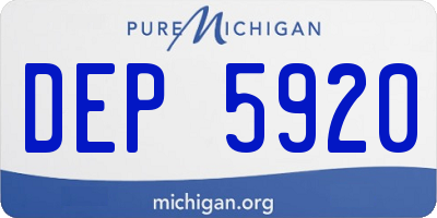MI license plate DEP5920