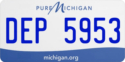 MI license plate DEP5953