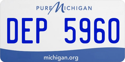 MI license plate DEP5960