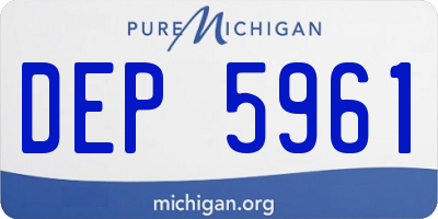 MI license plate DEP5961