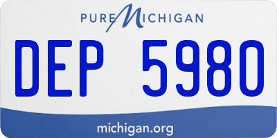 MI license plate DEP5980