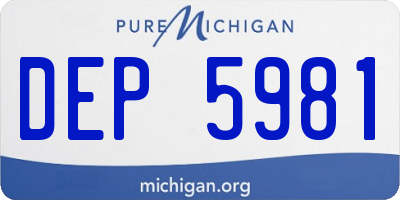 MI license plate DEP5981