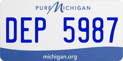 MI license plate DEP5987