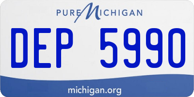 MI license plate DEP5990