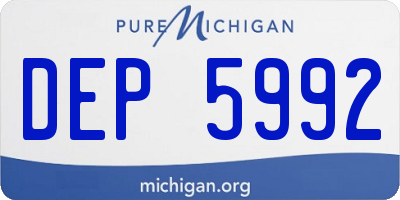 MI license plate DEP5992
