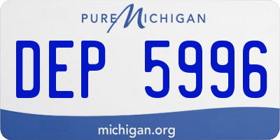 MI license plate DEP5996