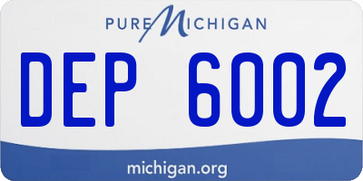 MI license plate DEP6002