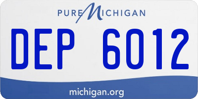 MI license plate DEP6012