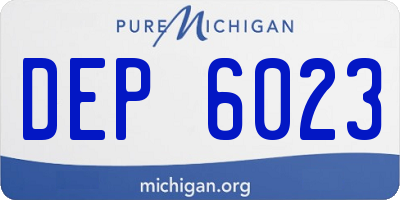 MI license plate DEP6023