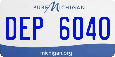 MI license plate DEP6040