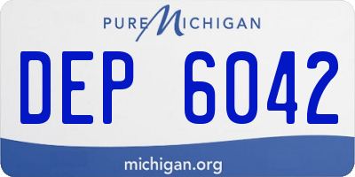 MI license plate DEP6042