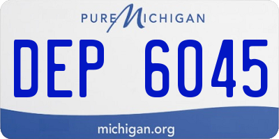 MI license plate DEP6045