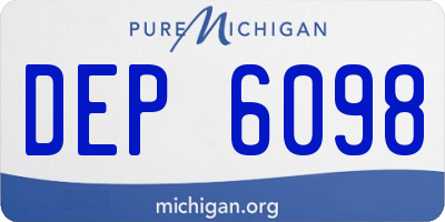 MI license plate DEP6098