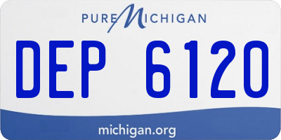 MI license plate DEP6120