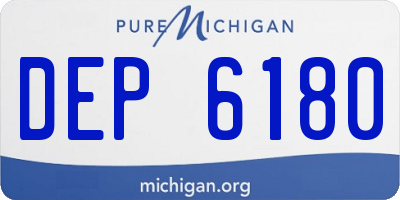 MI license plate DEP6180
