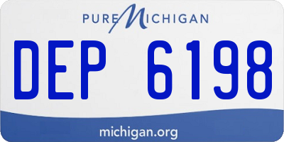 MI license plate DEP6198