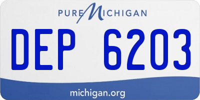 MI license plate DEP6203