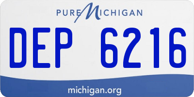 MI license plate DEP6216