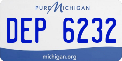 MI license plate DEP6232