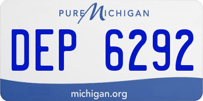 MI license plate DEP6292
