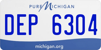 MI license plate DEP6304