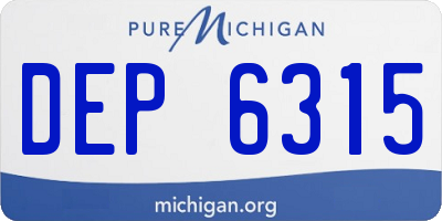 MI license plate DEP6315