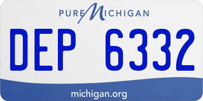 MI license plate DEP6332