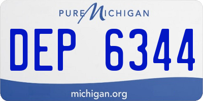 MI license plate DEP6344