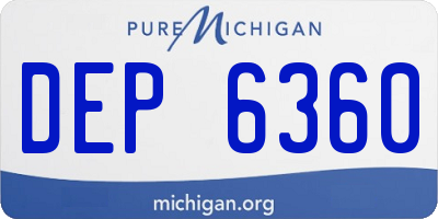 MI license plate DEP6360