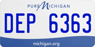 MI license plate DEP6363