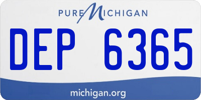 MI license plate DEP6365