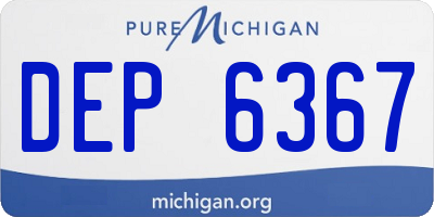 MI license plate DEP6367