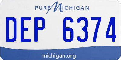 MI license plate DEP6374