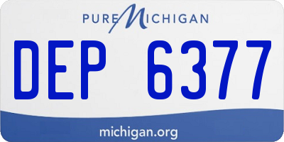 MI license plate DEP6377