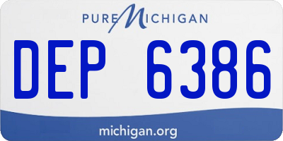 MI license plate DEP6386