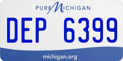 MI license plate DEP6399