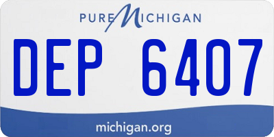 MI license plate DEP6407