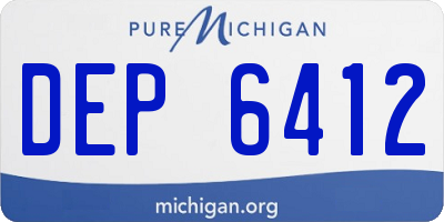 MI license plate DEP6412
